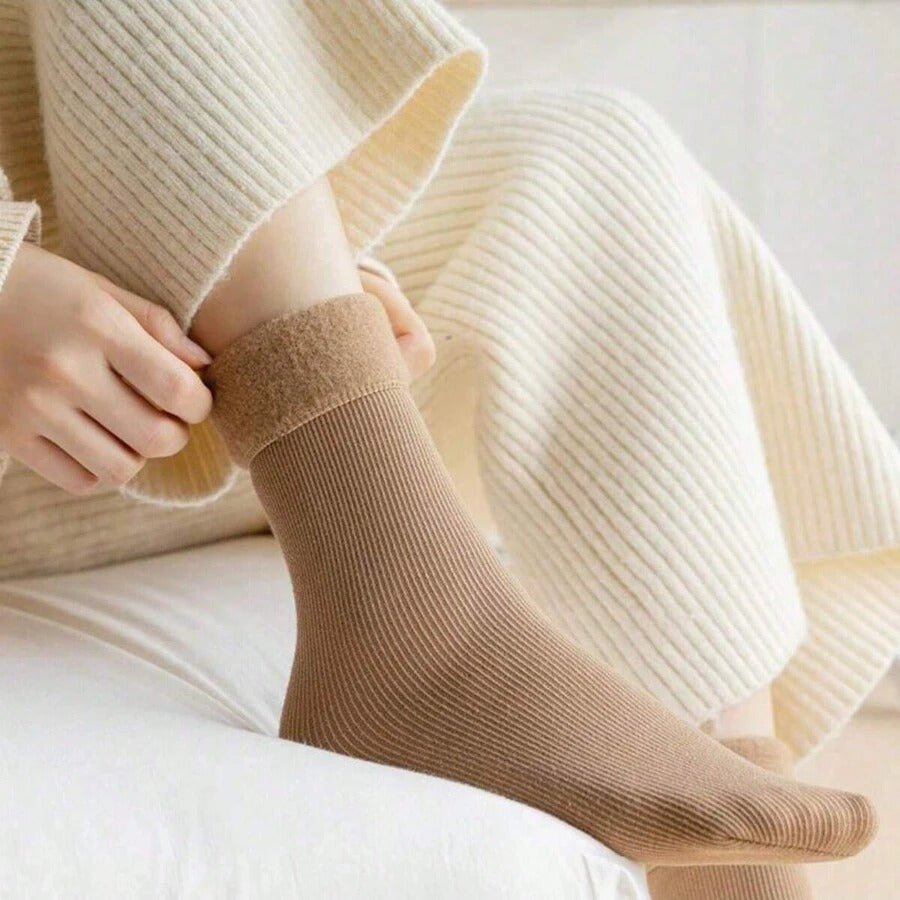 SHEIN جوارب شتوية نسائية 5 أزواج سميكة ومبطنة