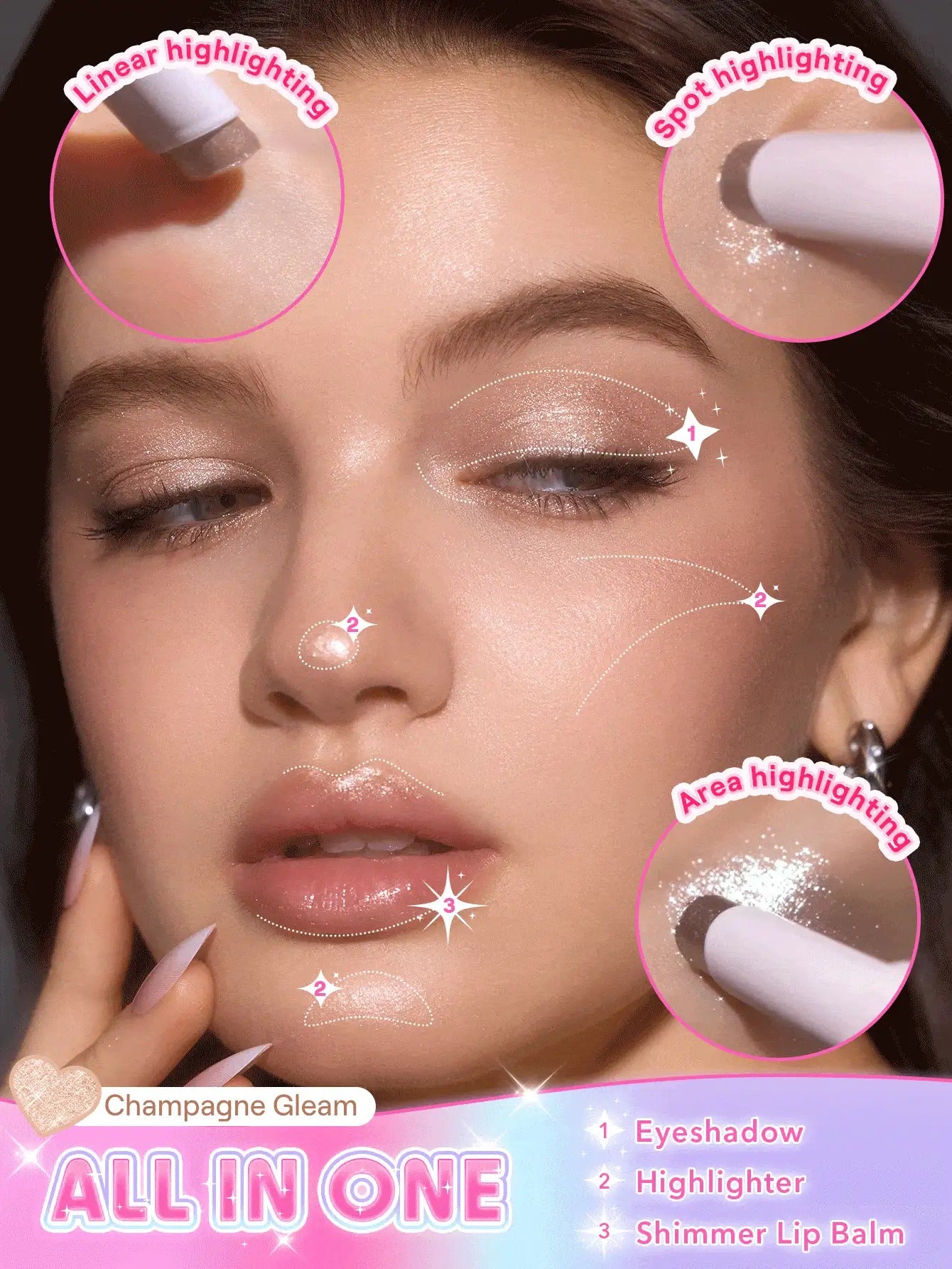 SHEGLAM Champagne Gleam هايلايتر كريمي