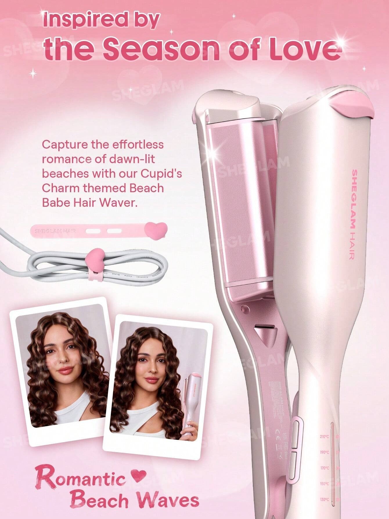 SHEGLAM HAIR جهاز تمويج أيوني 19 مم