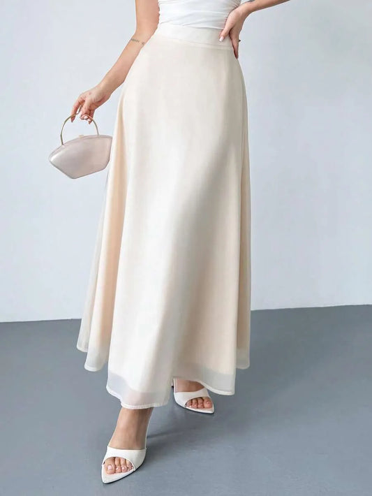 SHEIN Firerie تنورة شيفون طويلة أنيقة من