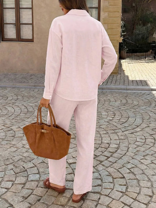 SHEIN PoPoHouse  طقم نسائي مريح من قطعتين للخريف والجامعة