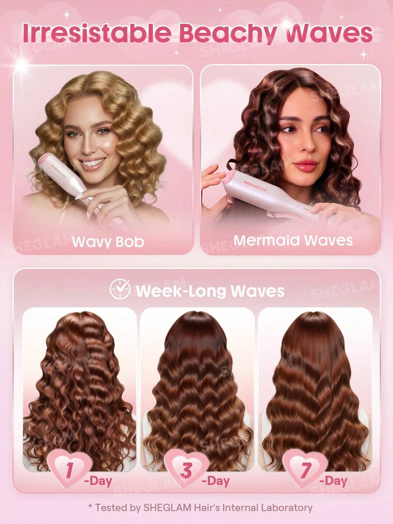 SHEGLAM HAIR جهاز تمويج أيوني 19 مم