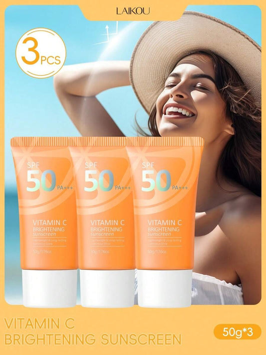 LAIKOU C كريم واقي من الشمس 3 قطع بتركيبة غنية بفيتامين