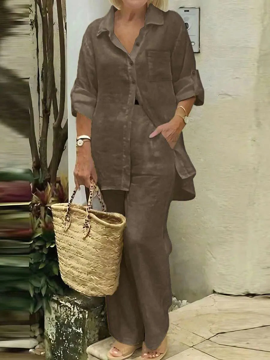 SHEIN طقم نسائي كاجوال أنيق من قطعتين