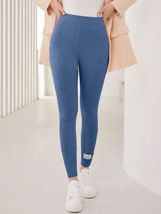 SHEIN بنطلون أنيق بستايل كاجوال لون أزرق مخضر