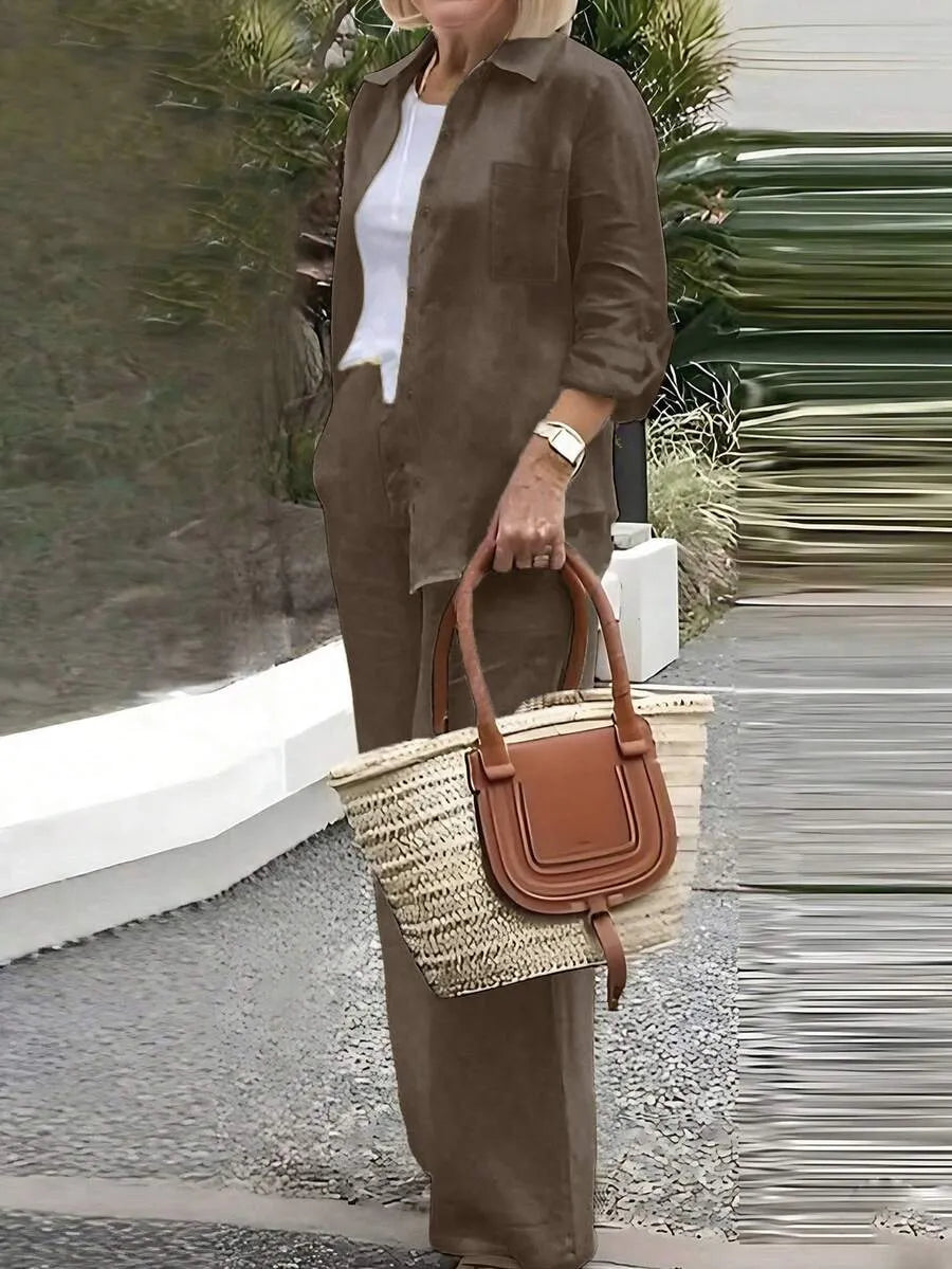 SHEIN طقم نسائي كاجوال أنيق من قطعتين