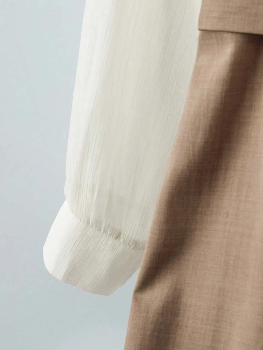 SHEIN GlowEve جمبسوت نسائي بخصر عالٍ وحزام وياقة وساق واسعة متعدد الألوان