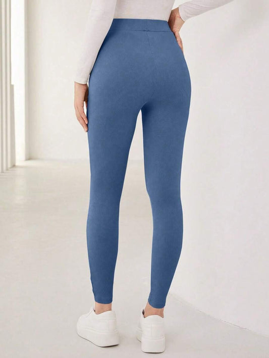 SHEIN بنطلون أنيق بستايل كاجوال لون أزرق مخضر