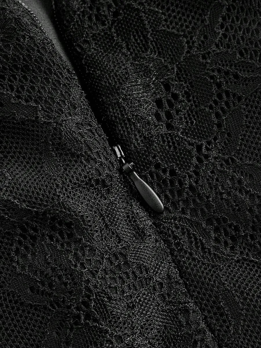 SHEIN MOD جمبسوت قصير أسود وحزام خصر من