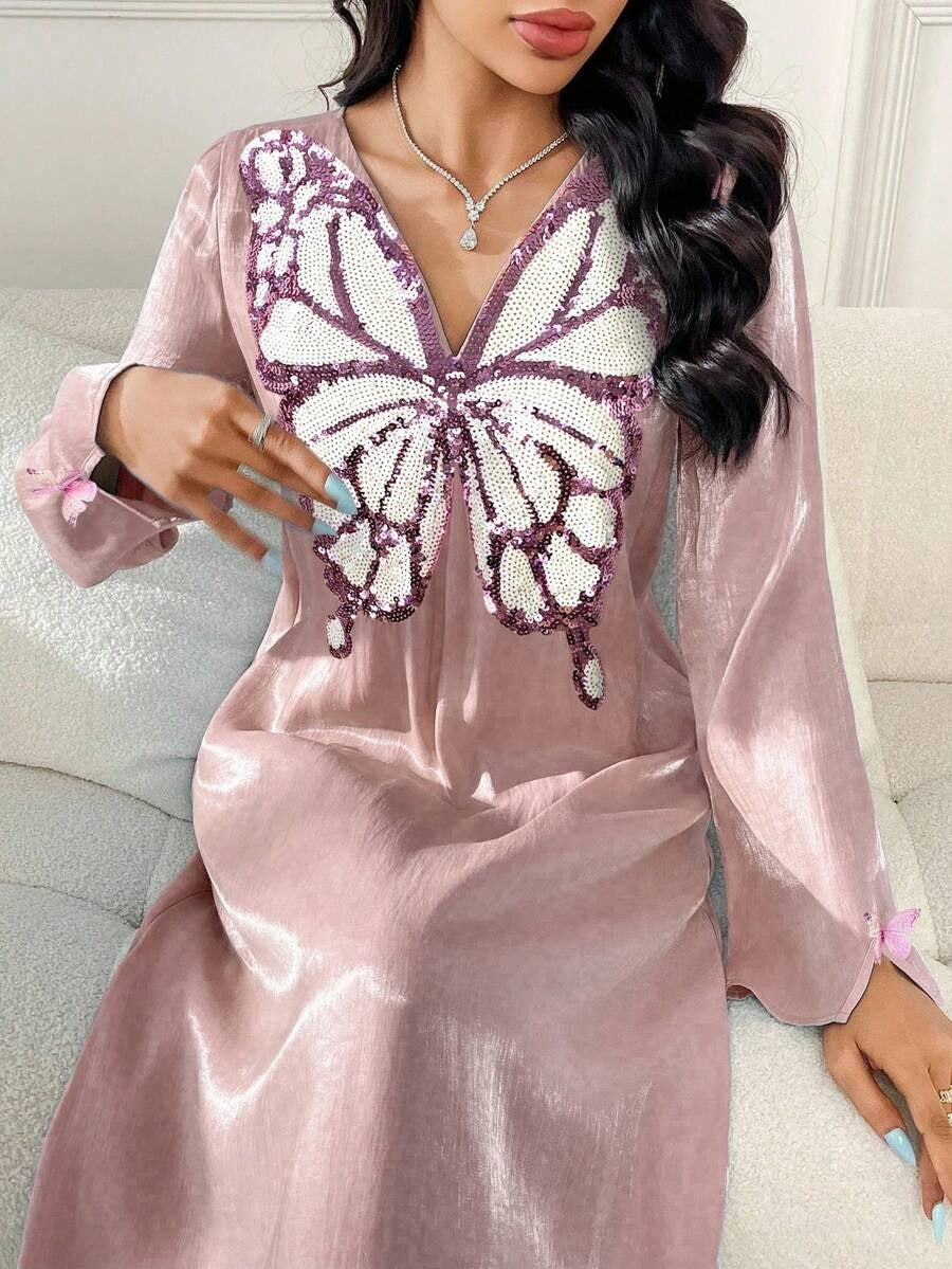 SHEIN Yasmyna جلابية قفطان ماكسي تركي للنساء