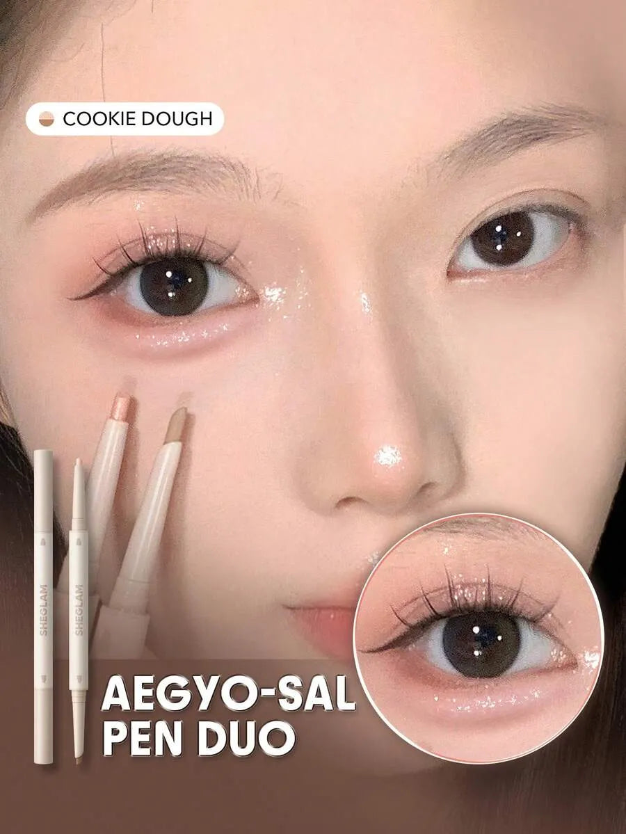 SHEIN SHEGLAM Lumi-Eye Aegyo-Sal Cookie Dough قلم كحل مزدوج بلون