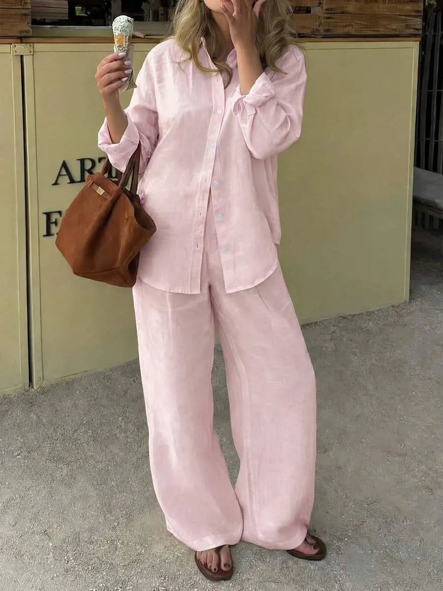 SHEIN PoPoHouse  طقم نسائي مريح من قطعتين للخريف والجامعة