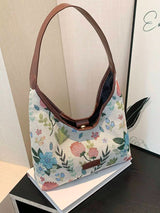 SHEIN حقيبة كتف محبوكة بنقشة ورود