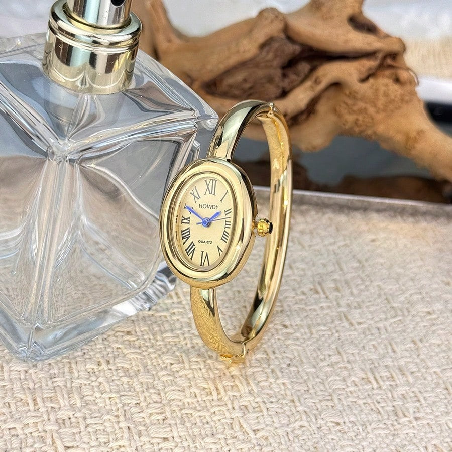 SHEIN ساعة نسائية كوارتز بيضاوية