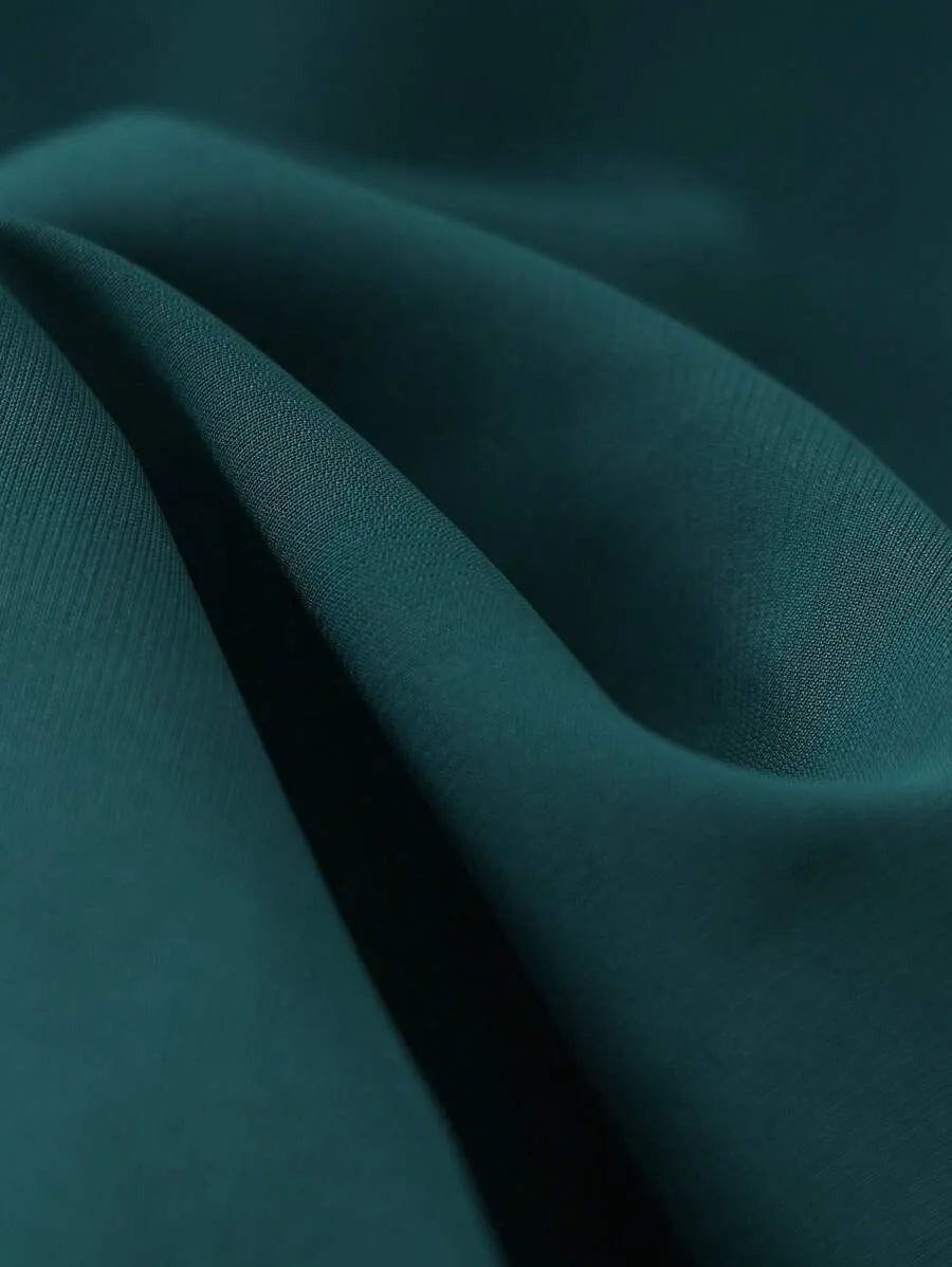SHEIN GlowEve جمبسوت نسائي بخصر عالٍ وحزام وساق واسعة بجيوب بلون أخضر داكن