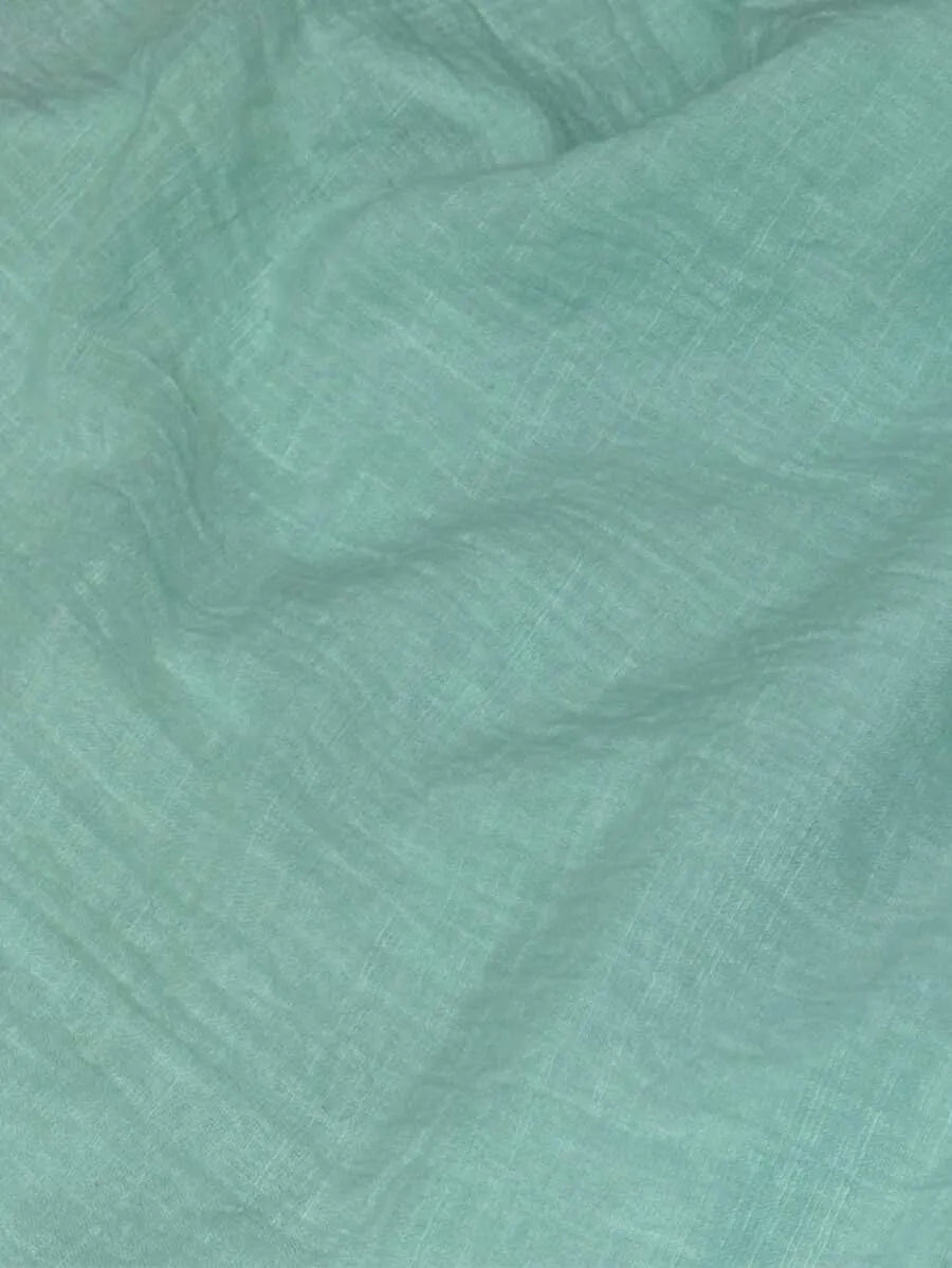 SHEIN قميص نسائي فضفاض بأزرار وياقة واقفة وأكمام طويلة بلون أخضر نعناع
