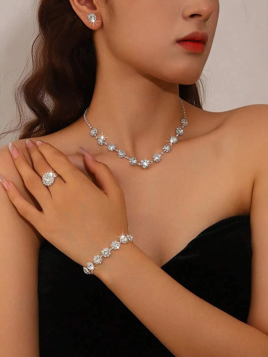 SHEIN سلسلتان للجسم مرصعتان بالراينستون والخرز للنساء
