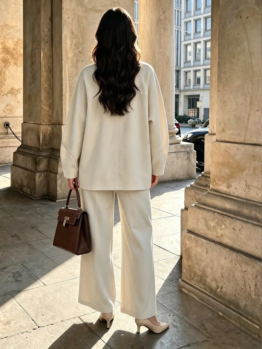 SHEIN Selianne معطف ترنش نسائي بقصة غير متماثلة وياقة كبيرة وأكمام راغلان