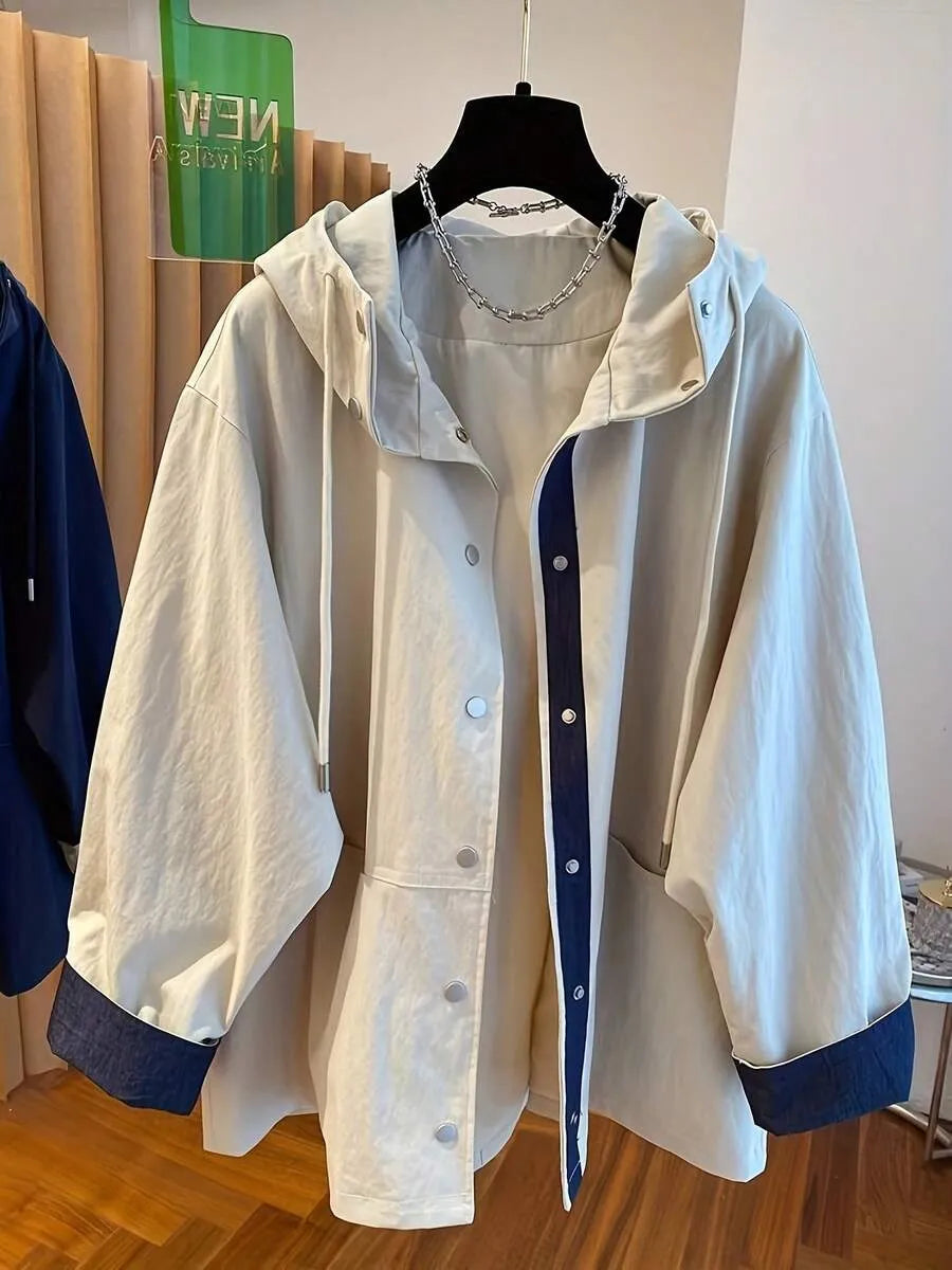 SHEIN معطف مبطن بغطاء راس و بقصة مريحة