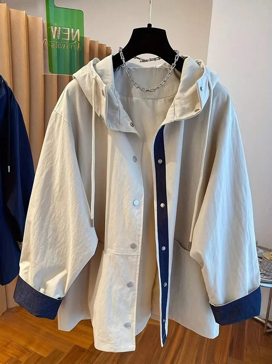 SHEIN معطف مبطن بغطاء راس و بقصة مريحة