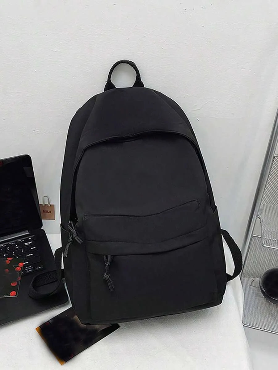 SHEIN حقيبة ظهر عصرية من النايلون بسعة كبيرة وجيوب متعددة