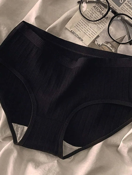 SHEIN سراويل داخلية نسائية من 3 قطع بخصر متوسط بلون عنابي