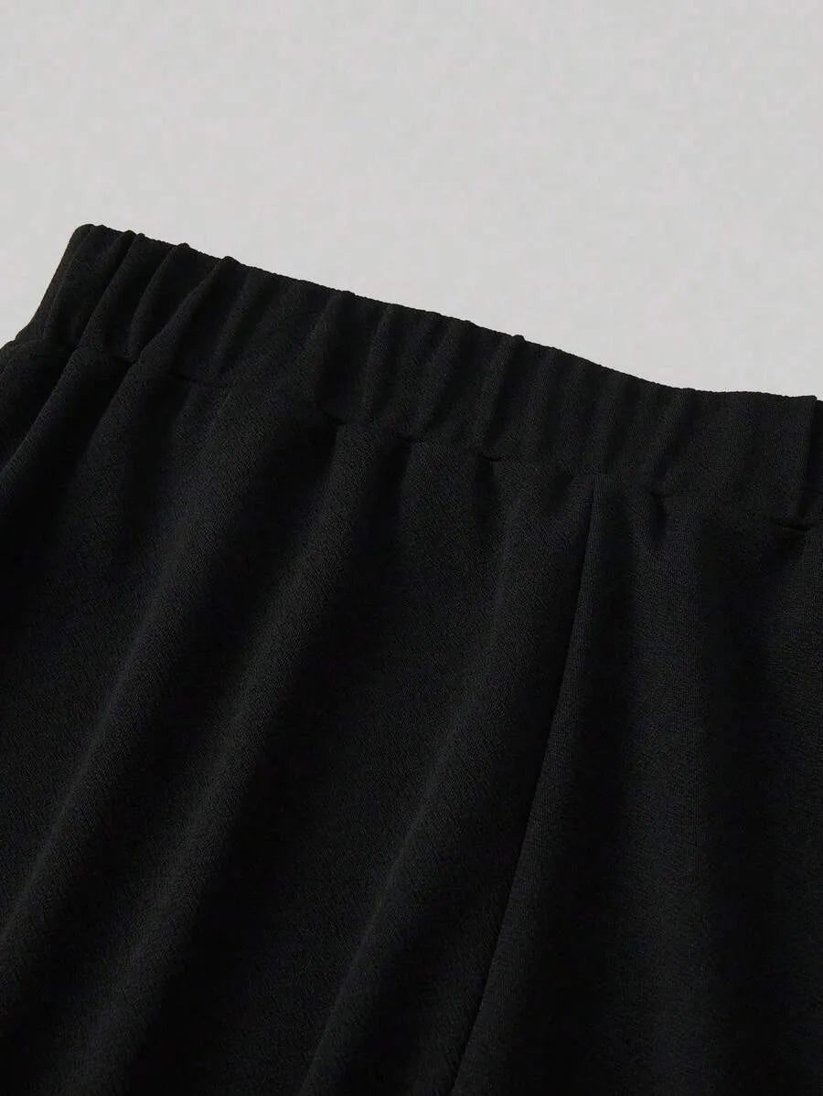 SHEIN Sweetra بنطلون  نسائي واسع الساق بخصر عالي