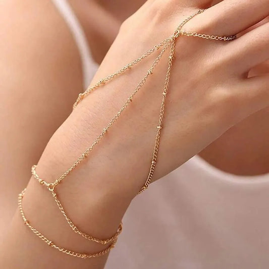 SHEIN خاتم سلسلة يد بسيط للنساء قطعة واحدة