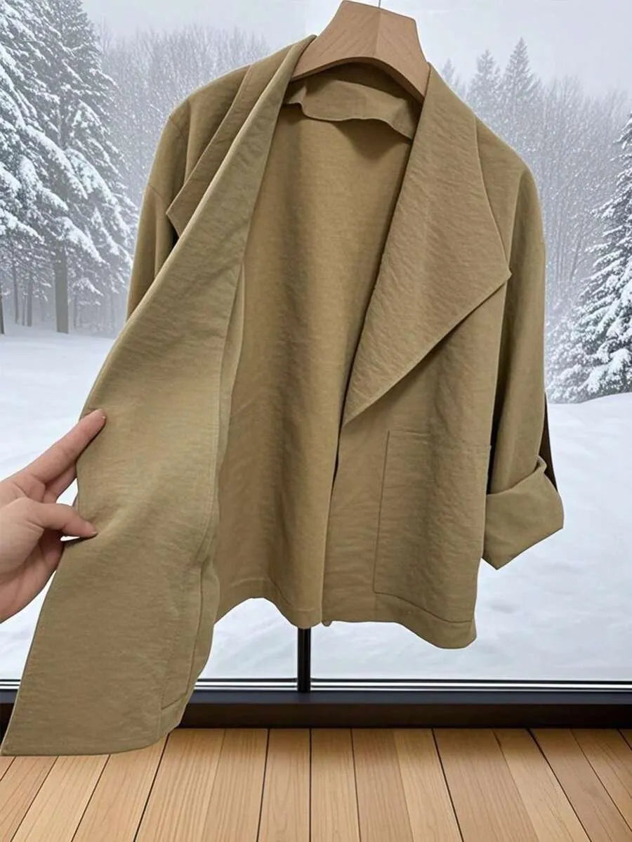 SHEIN Franclia جاكيت ترنش قصير كاجوال بياقة كبيرة