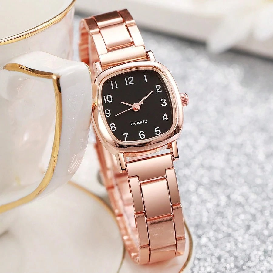 SHEIN ساعة نسائية كوارتز دائرية بعقارب مؤشرة