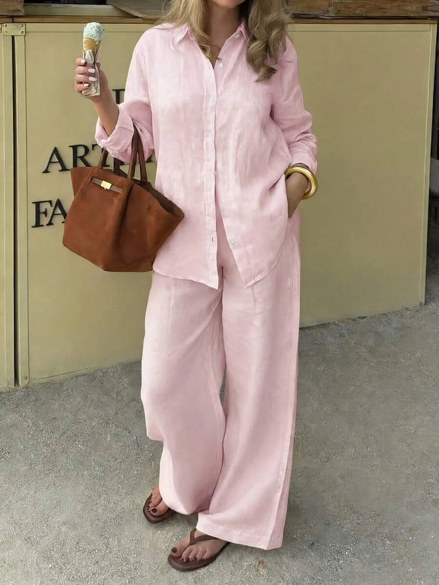 SHEIN PoPoHouse  طقم نسائي مريح من قطعتين للخريف والجامعة