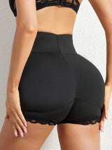 SHEIN شورت داخلي نسائي بدون خياطة بخصر عالٍ ووسائد لرفع المؤخرة والتحكم بالبطن باللون الأسود