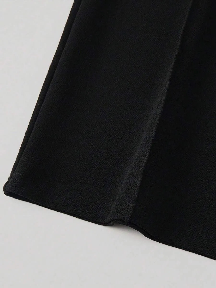 SHEIN Sweetra بنطلون  نسائي واسع الساق بخصر عالي