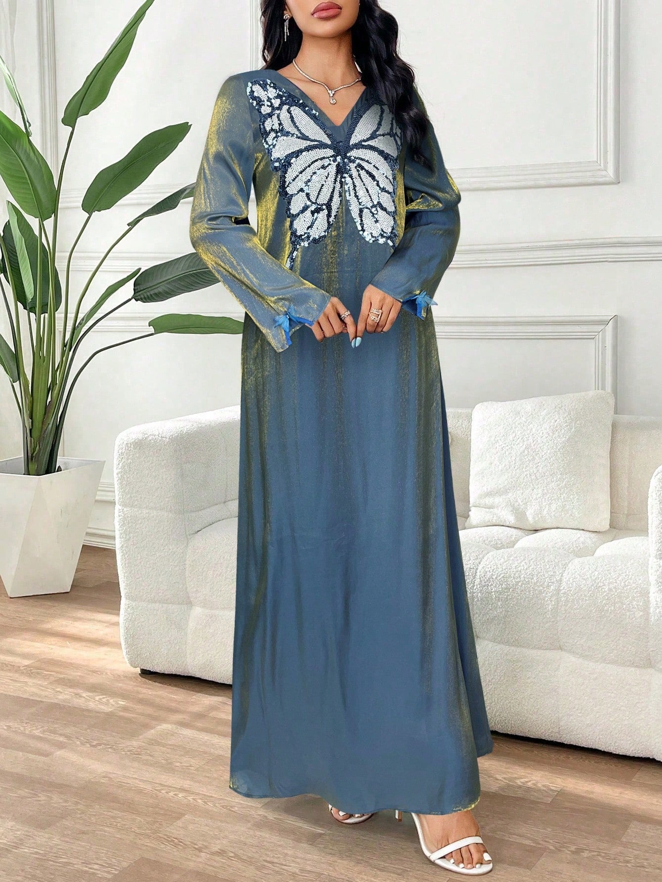 SHEIN Yasmyna فستان ماكسي تركي للنساء