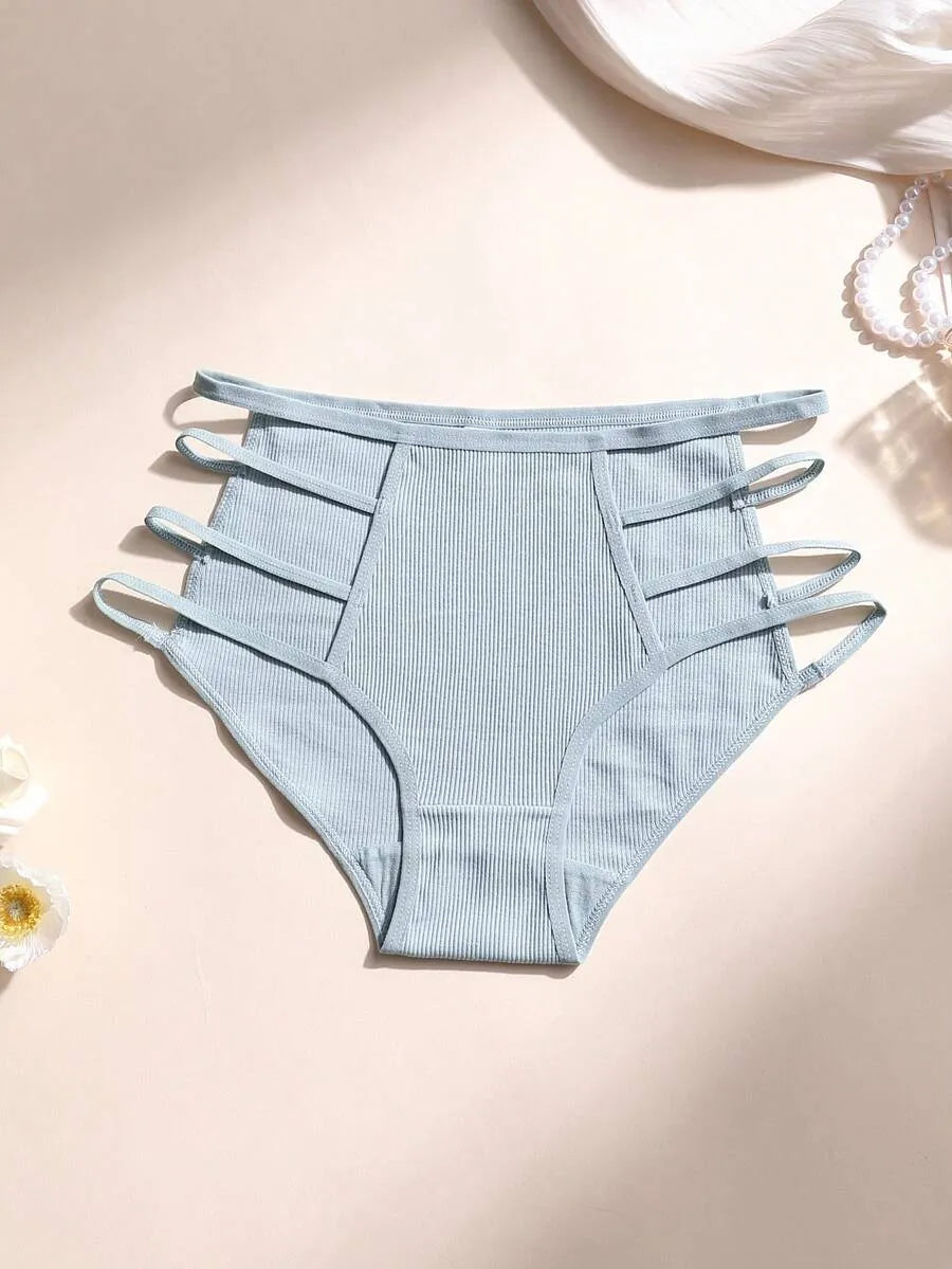 SHEIN سراويل داخلية نسائية من 6 قطع بخصر متوسط ومتعدد الألوان