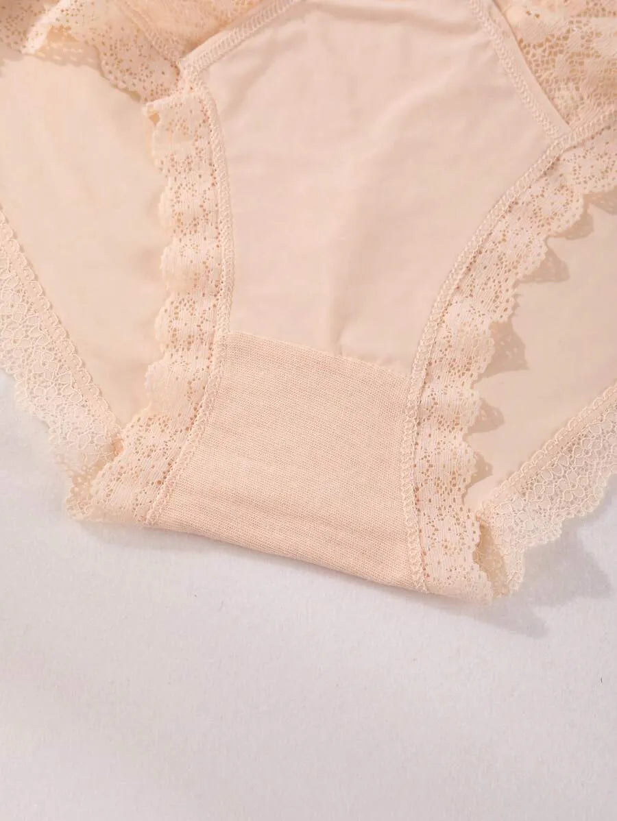 SHEIN سراويل داخلية نسائية من 6 قطع بالدانتيل وخصر منخفض ومتعدد الألوان