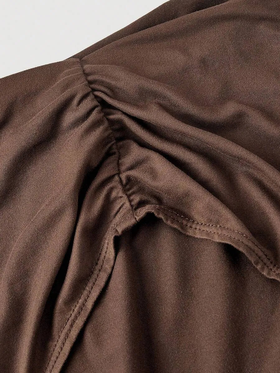 SHEIN MOD طقم 3 توبات نسائية بدون أكمام بكتف مكشوف وثنيات متعدد الألوان