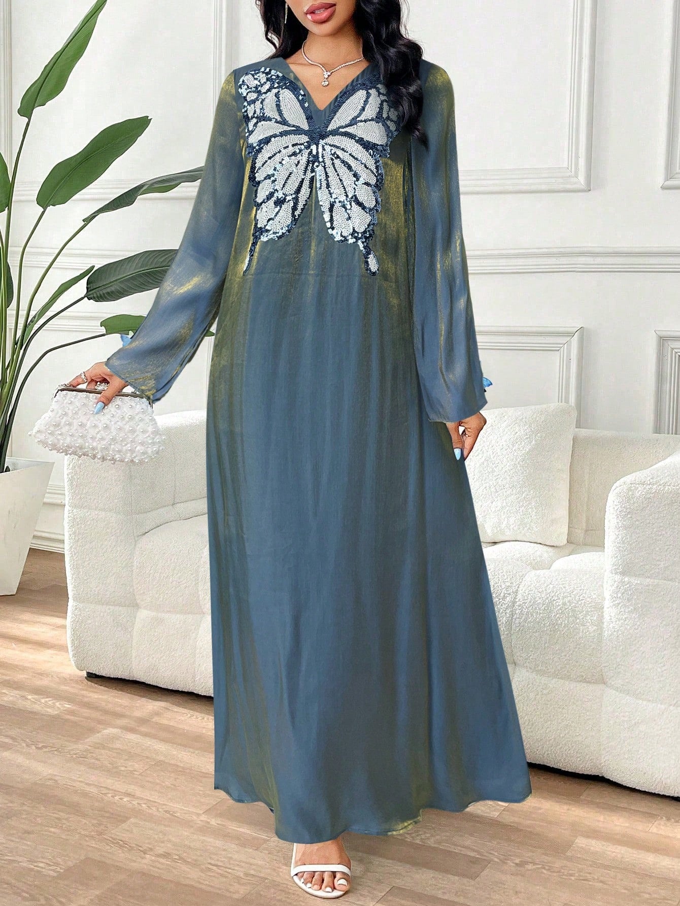 SHEIN Yasmyna فستان ماكسي تركي للنساء