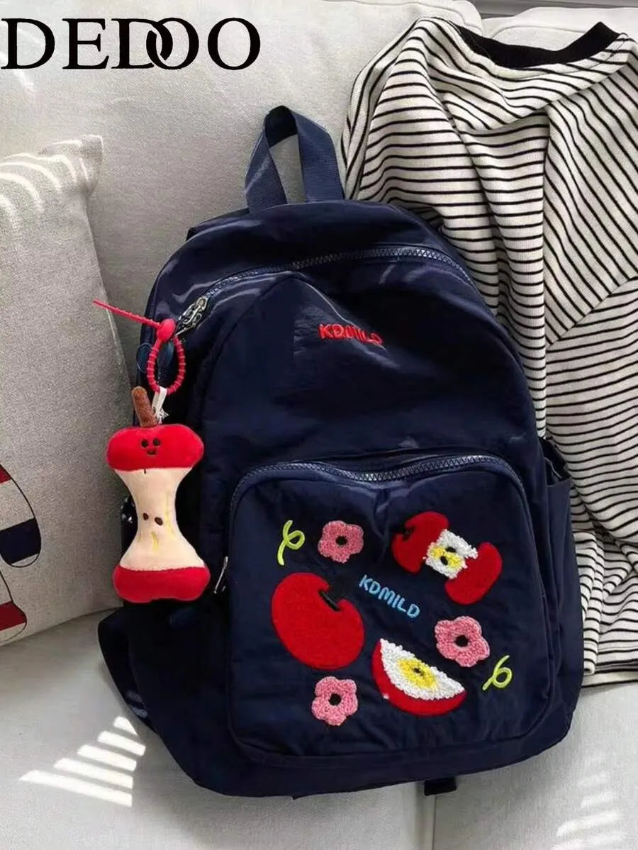 SHEIN Dedoo حقيبة ظهر مطرزة متعددة الوظائف صغيرة الحجم