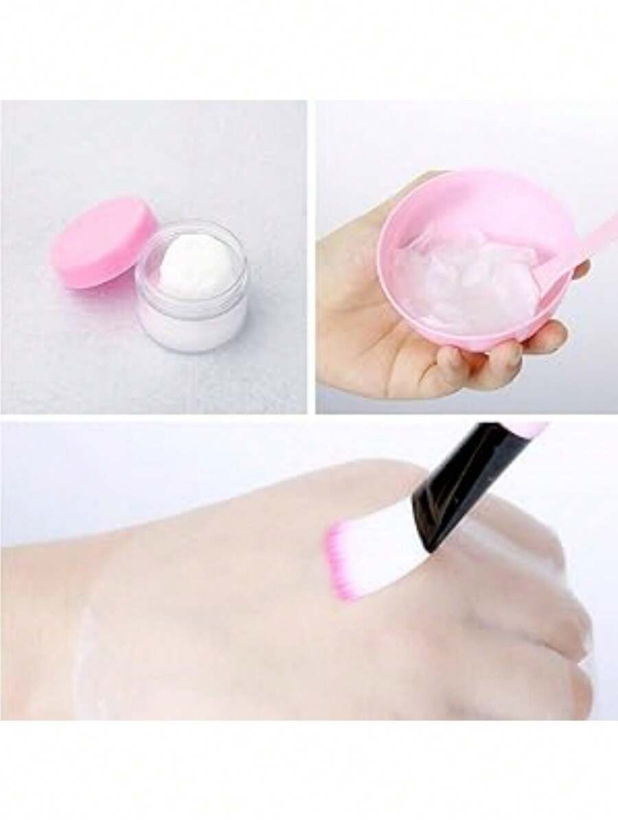 SHEIN مجموعة خلط قناع سيليكون 11 قطعة وردي للوجه والشعر