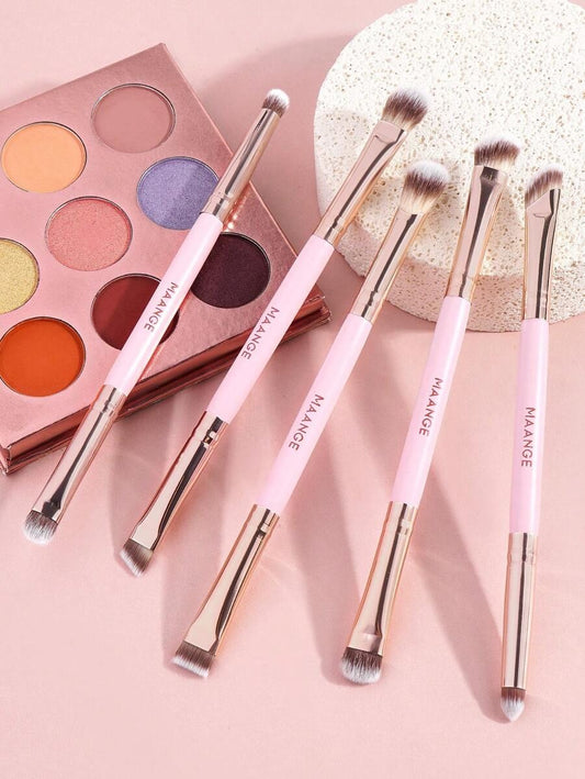 SHEIN MAANGE مجموعة 5 فرش مكياج عيون مزدوجة الأطراف
