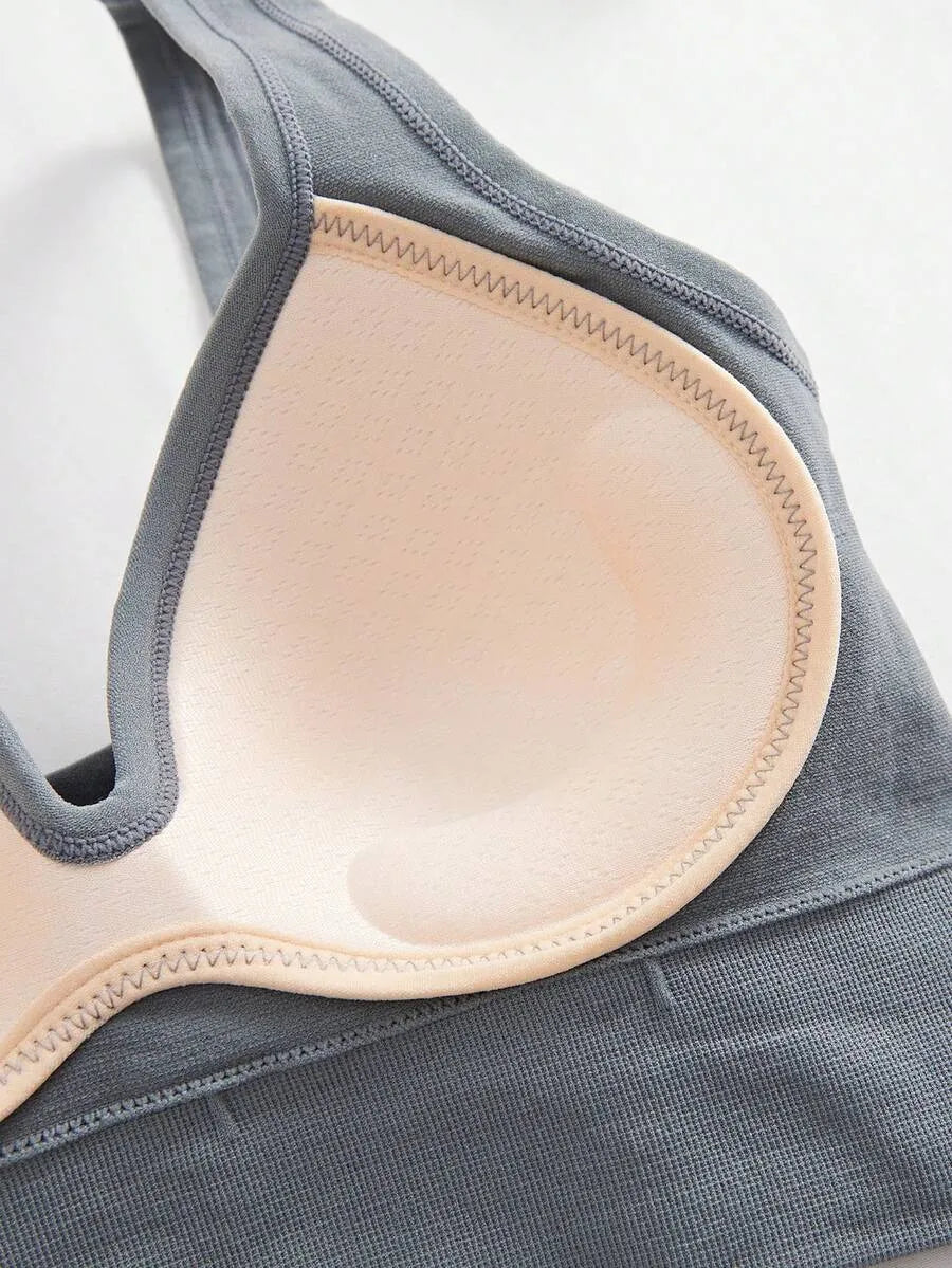 SHEIN طقم 3 حمالات صدر نسائية بدون سلك أو خياطة بظهر مكشوف وحشوة ثابتة، متعدد الألوان