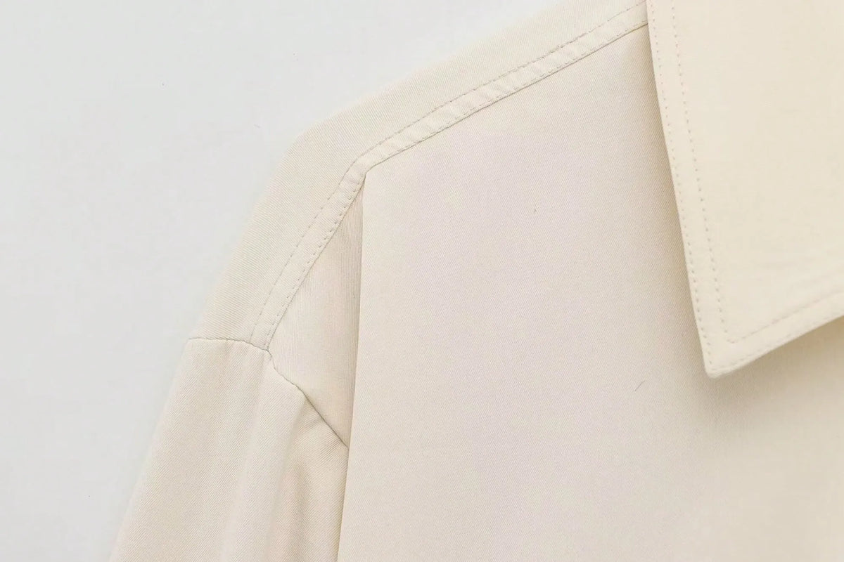 SHEIN جاكيت نسائي قصير مقاوم للرياح بأكمام طويلة وفضفاضة