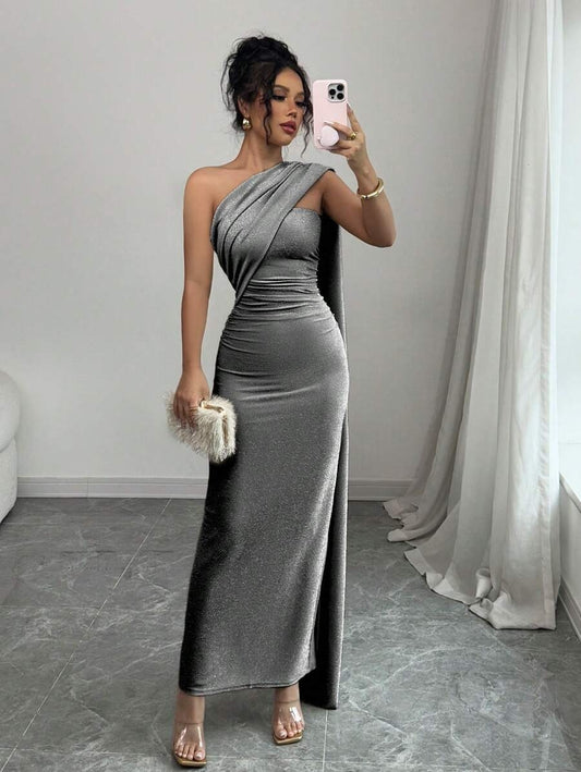 SHEIN Elenzga  فستان سهرة أنيق بلون أسود
