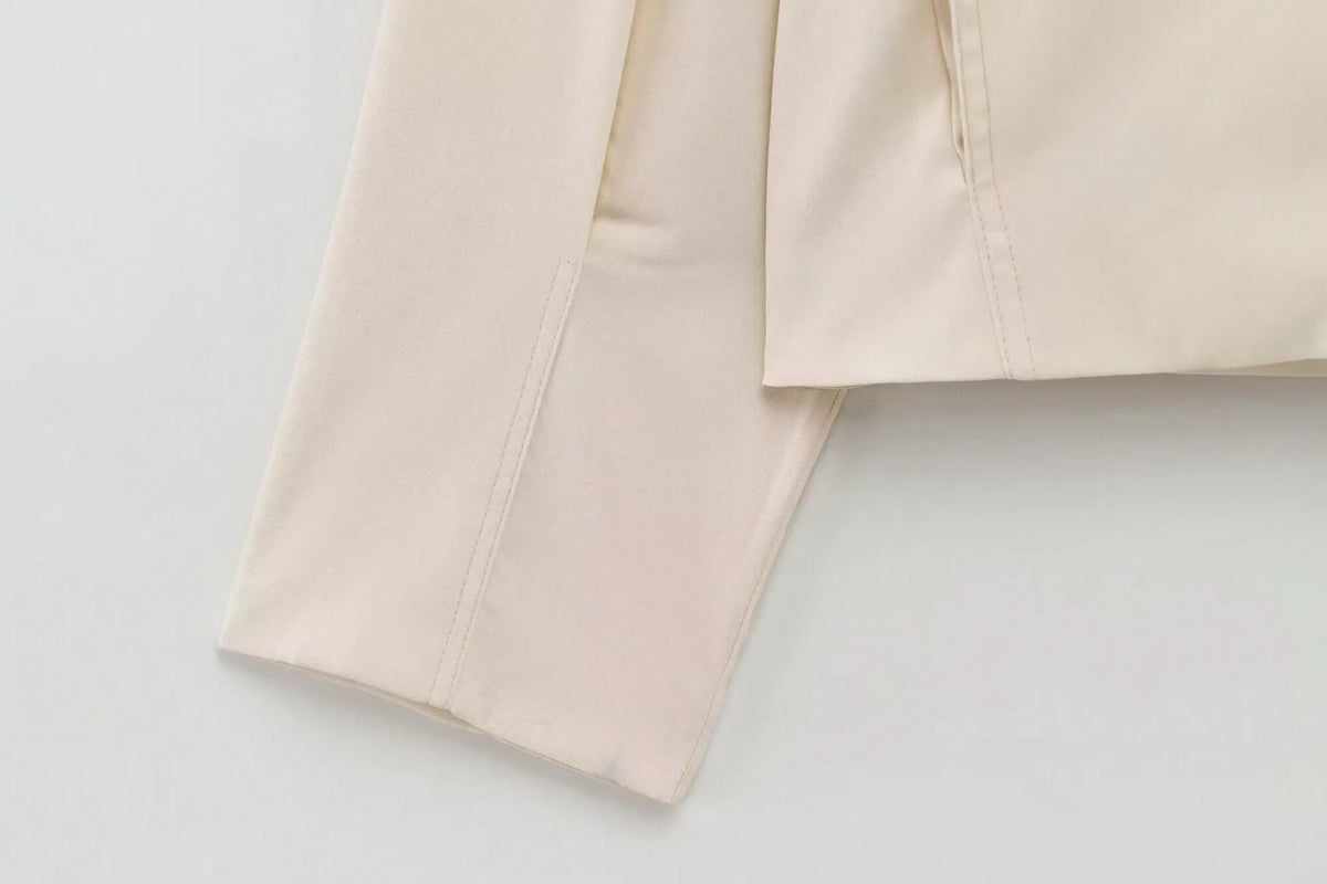 SHEIN جاكيت نسائي قصير مقاوم للرياح بأكمام طويلة وفضفاضة
