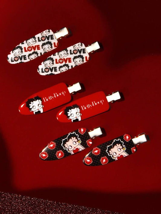 SHEIN Betty Boop  مشابك شعر كرتونية 6 قطع