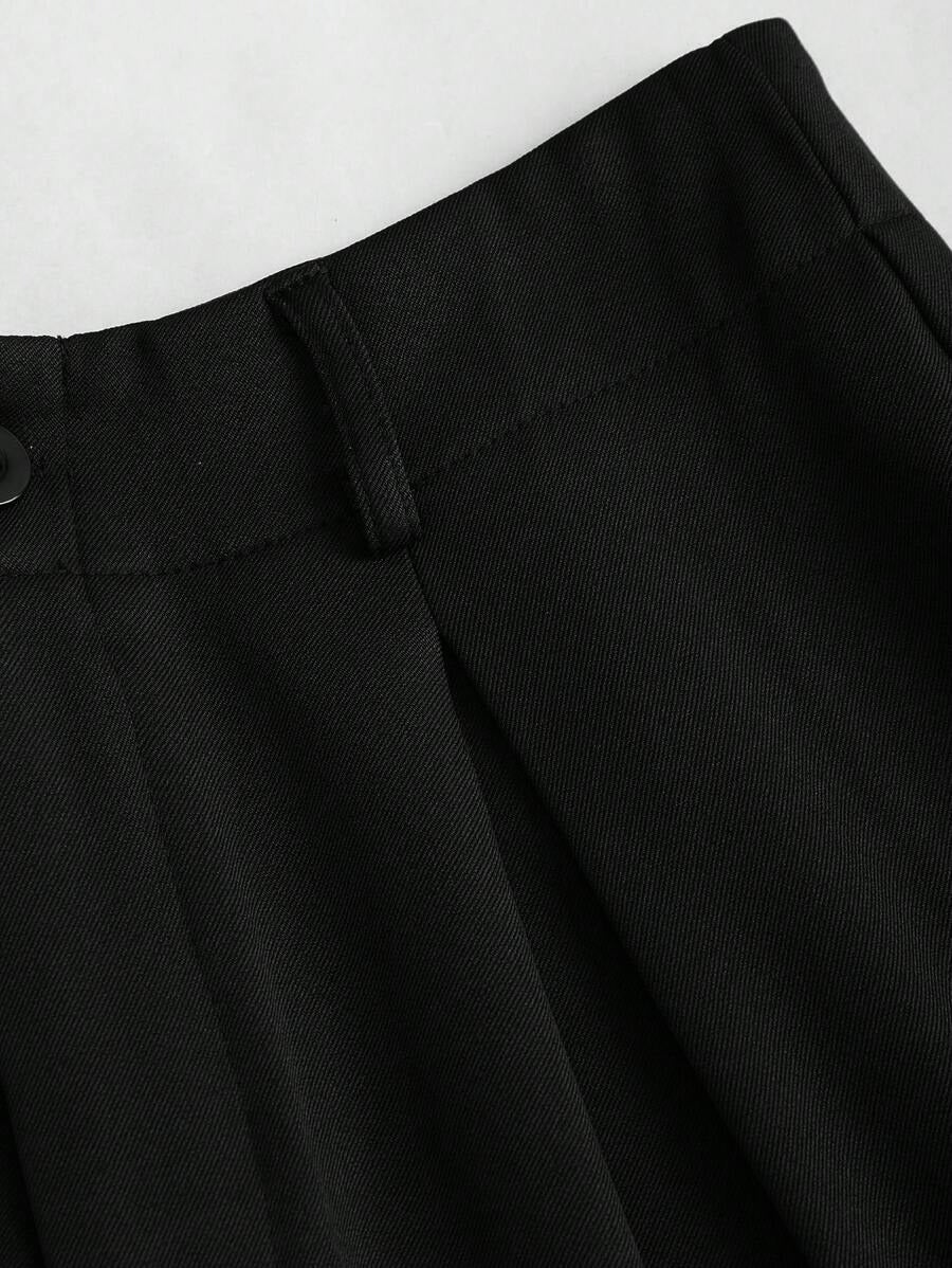SHEIN Sweetra  بنطلون مطوي واسع الأرجل من جاكار