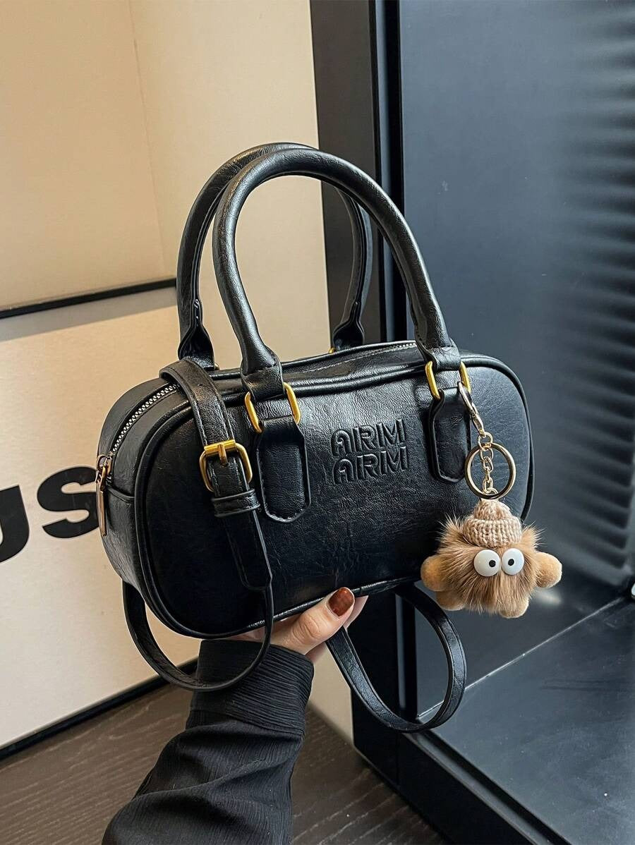 SHEIN حقيبة بوسطن ناعمة أنيقة بلون أسود