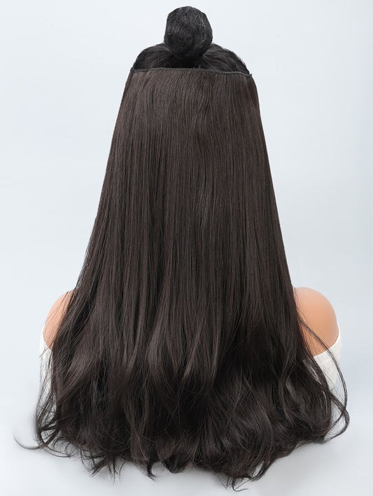 SHEIN وصلة شعر بمشبك – تموج طبيعي متوسط لون بني