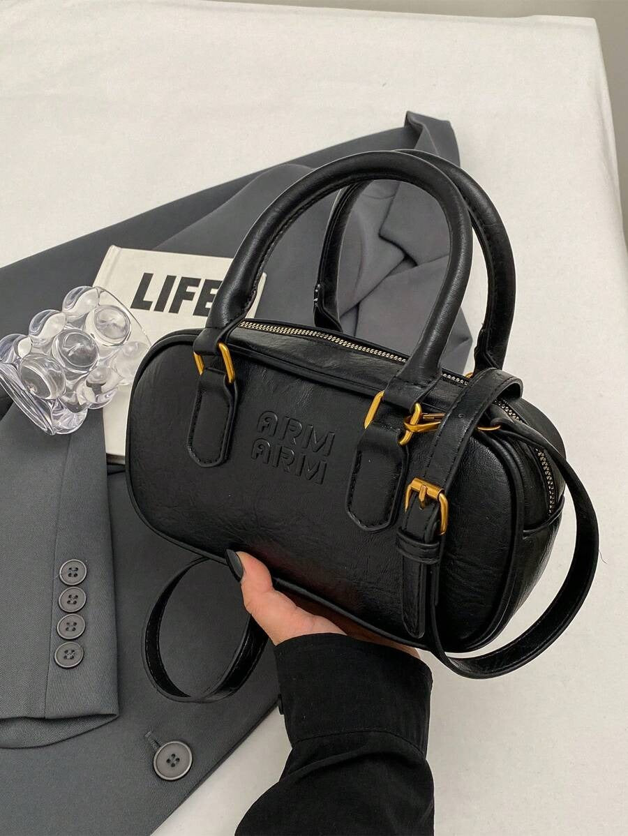 SHEIN حقيبة بوسطن ناعمة أنيقة بلون أسود